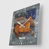 Stier de stier sterrenbeeld Verjaardagsfeest Vierkante Klok (Hoek)