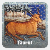 Stier de stier sterrenbeeld Verjaardagsfeest Vierkante Sticker (Voorkant)