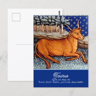 Stier de Stier Sterrenbeeld Verjaardagsfeestje Briefkaart