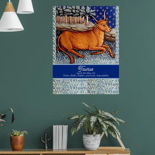 Stier de Stier Sterrenbeeld Verjaardagsfeestje Poster (Woonkamer 1)