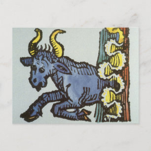 Stier de stier,  tekenen van de dierenriem briefkaart