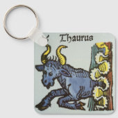 Stier de stier,  tekenen van de dierenriem sleutelhanger (Voorkant)