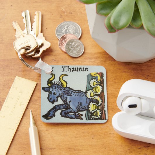 Stier de stier,  tekenen van de dierenriem sleutelhanger (Bureau)