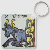 Stier de stier,  tekenen van de dierenriem sleutelhanger (Achterkant)