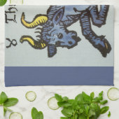 Stier de stier,  tekenen van de dierenriem theedoek (Gevouwen)