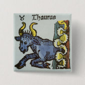 Stier de stier,  tekenen van de dierenriem vierkante button 5,1 cm (Voorkant)