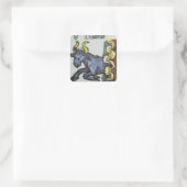 Stier de Stier, Vintage Tekens van de Dierenriem Vierkante Sticker (Tas)