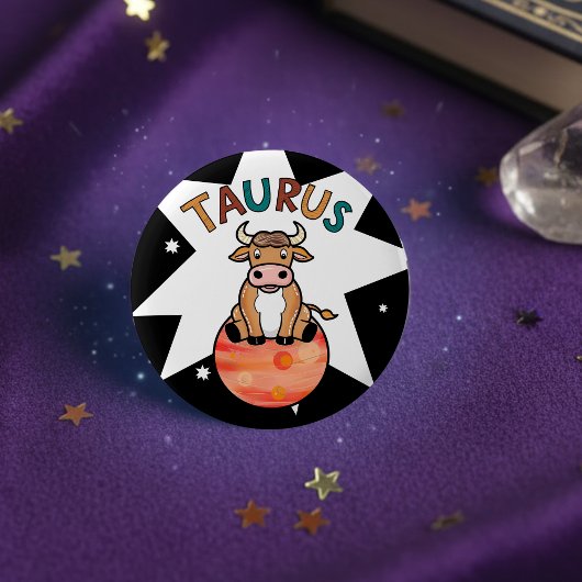 Stier de Stier zodiac ster Ronde Button 5,7 Cm
