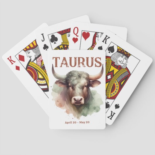 Stier de Stier Zodiac teken Aangepaste Verjaardag Pokerkaarten (Achterkant)