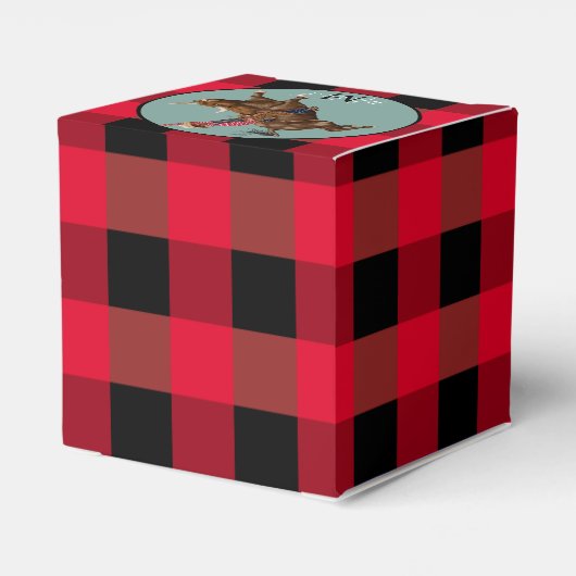  stier die een cowboy gebruikt bedankdoosjes (Achterkant)