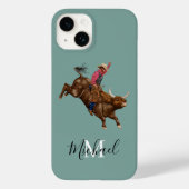  stier die een cowboy gebruikt Case-Mate iPhone case (Achterkant)