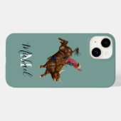  stier die een cowboy gebruikt Case-Mate iPhone case (Achterkant (horizontaal))