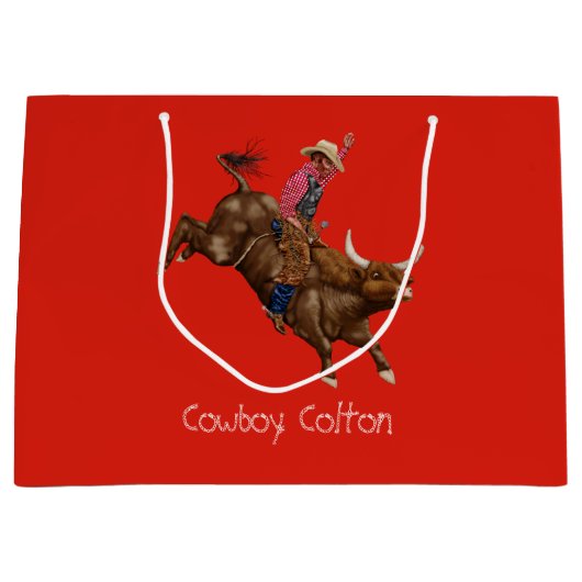 stier die een cowboy gebruikt groot cadeauzakje (Voorkant)