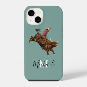 stier die een cowboy gebruikt iPhone 14 hoesje