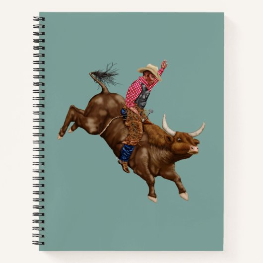  stier die een cowboy gebruikt notitieboek (Voorkant)