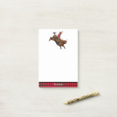  stier die een cowboy gebruikt post-it® notes (Op bureau)