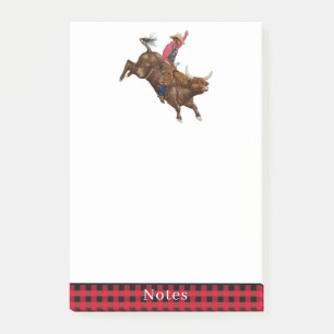 stier die een cowboy gebruikt post-it® notes