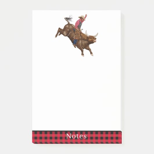  stier die een cowboy gebruikt post-it® notes (Voorkant)