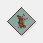  stier die een cowboy gebruikt servet (Hoek)