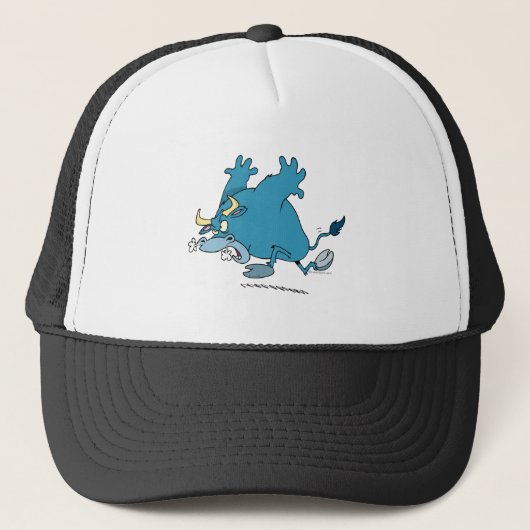 stier die oplaadt cartoon trucker pet (Voorkant)