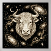 Stier Dierenriem Hemellichamen Astrologie Poster (Voorkant)