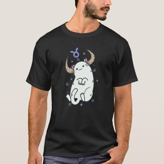 Stier Dierenriemteken Als Een Kat Horoscoop T-shirt (Voorkant)