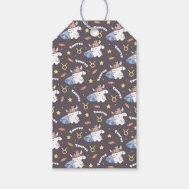 Stier dromen - Slaperig Zodiac Bunny Patroon Cadeaulabel