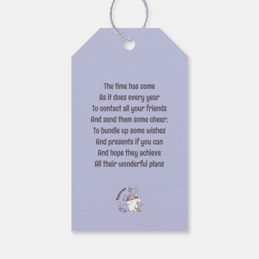 Stier dromen - Slaperig Zodiac Bunny Patroon Cadeaulabel (Achterkant)