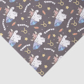 Stier dromen - Slaperig Zodiac Bunny Patroon Tissuepapier (Detail)