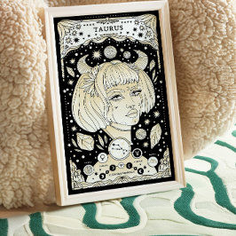 Stier Elegant en Grond - Zodiac Wall Art Poster