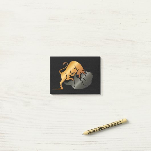 Stier- en beursohandeledendesign post-it® notes (Op bureau)