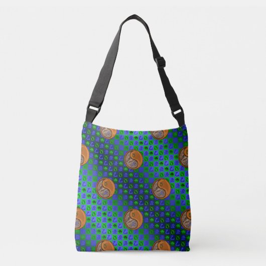 Stier en houtox crossbody tas (Voorkant)