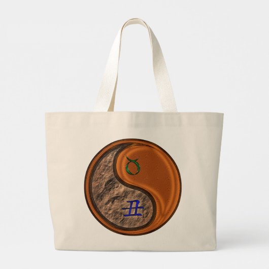 Stier en houtox grote tote bag (Achterkant)