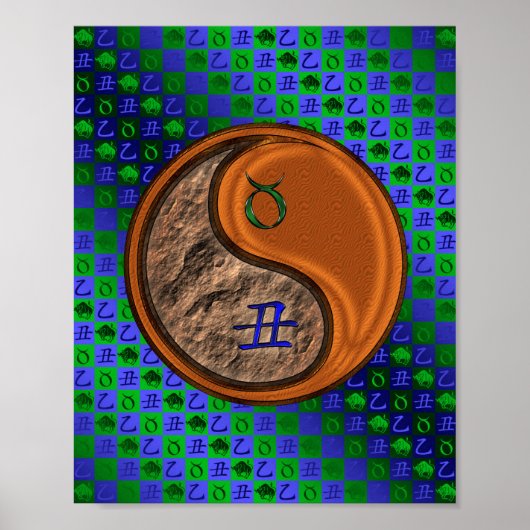 Stier en houtox poster (Voorkant)