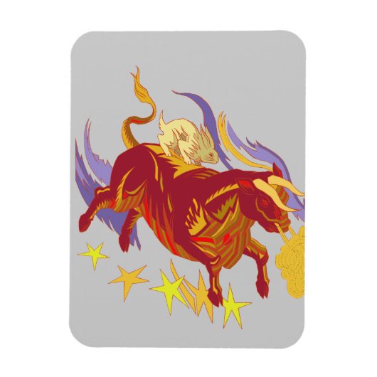 Stier en konijn flexibele magneet (Verticaal)