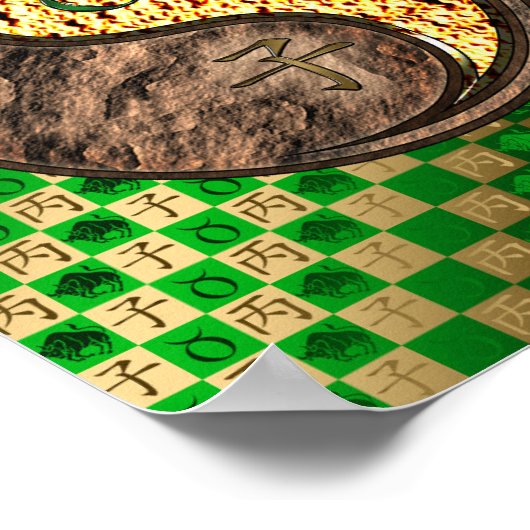 Stier en vuursnelheid poster (Hoek)