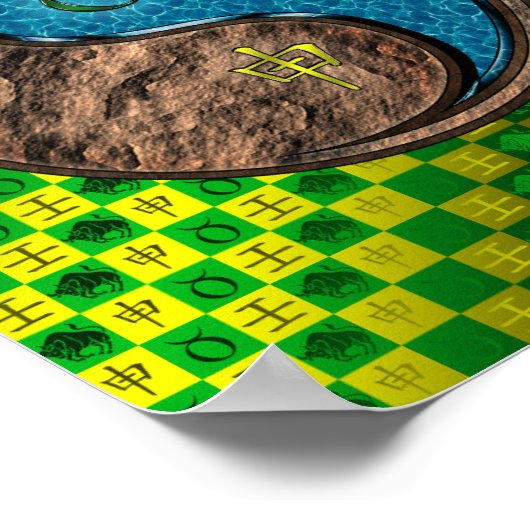 Stier en wateraap poster (Hoek)