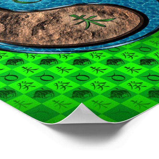 Stier en watergeit poster (Hoek)