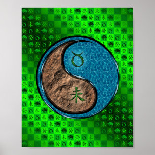 Stier en watergeit poster