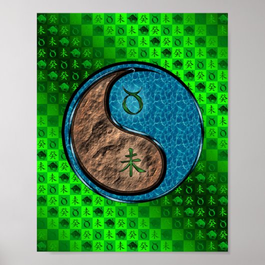 Stier en watergeit poster (Voorkant)