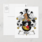 Stier Family Crest Briefkaart (Voorkant / Achterkant)