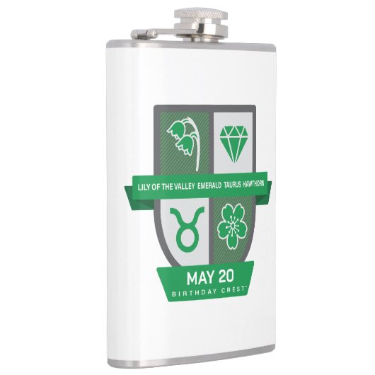 Stier Geboortedag Crest™ voor 1-20 mei Heupfles (Rechts)