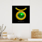 STIER /GOUD, GROENE SMARAGD STERRENBEELD SIERADEN POSTER (Keuken)