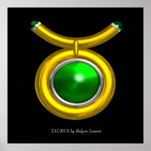 STIER /GOUD, GROENE SMARAGD STERRENBEELD SIERADEN POSTER (Voorkant)