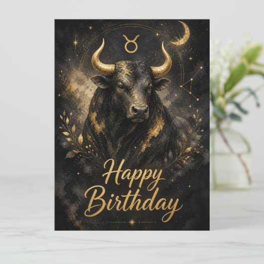 Stier Happy Birthday Sternzeichen Design (Staand voorkant)