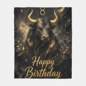 Stier Happy Birthday Sternzeichen Design Fleece Deken (Voorkant)
