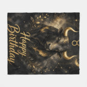 Stier Happy Birthday Sternzeichen Design Fleece Deken (Voorkant (Horizontaal))