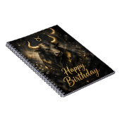 Stier Happy Birthday Sternzeichen Design Notitieboek (Rechterzijde)