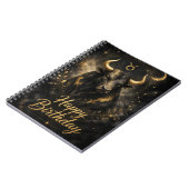 Stier Happy Birthday Sternzeichen Design Notitieboek (Linkerzijde)