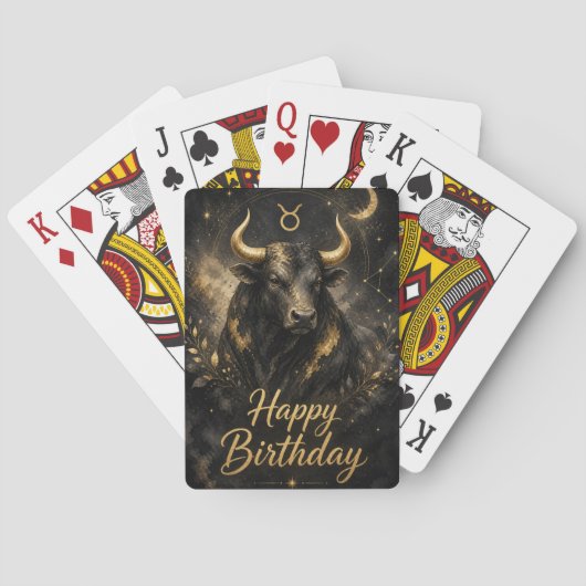 Stier Happy Birthday Sternzeichen Design Pokerkaarten (Achterkant)